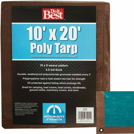 DO IT BEST Medium Duty Tarp, Brown/Green 763660